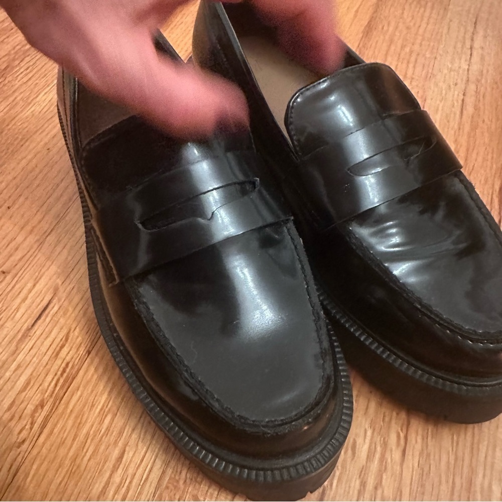 H&M women’s Chunky Black Loafers Size 35 - Picture 4 of 9